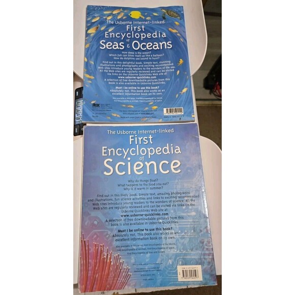 Usborne Internet Linked First Encyclopedia Lot 2 Books Science, Seas & Oceans - Picture 4 of 14